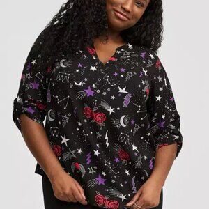 Torrid Harper Challis 3/4 Sleeve Top Size 2X